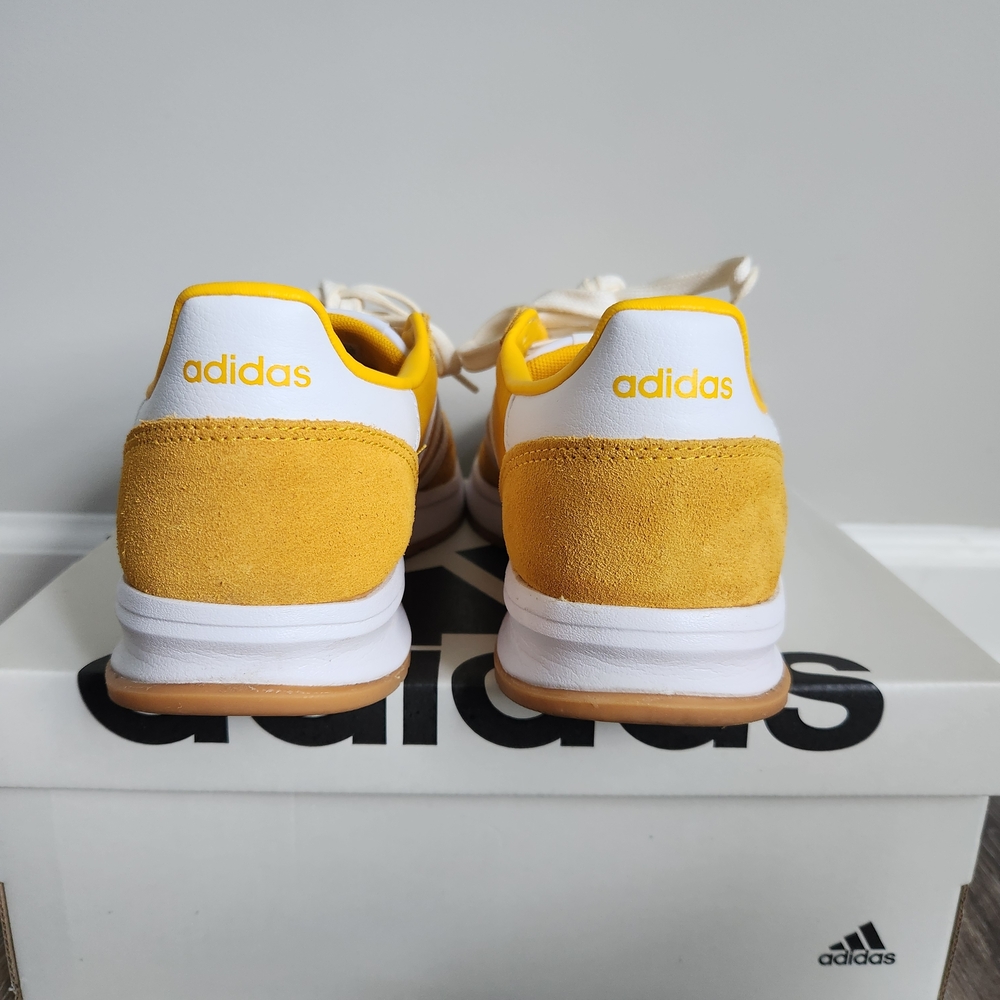 Adidas Women's Run 70s 2.0 Yellow & White Retro Cloudfoam Sneakers Size 8.5 - Picture 5 of 6
